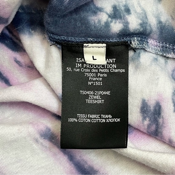 Isabel Marant Etoile Slow Down Zewel White & Purple Tie Dye Tee - Picture 10 of 11